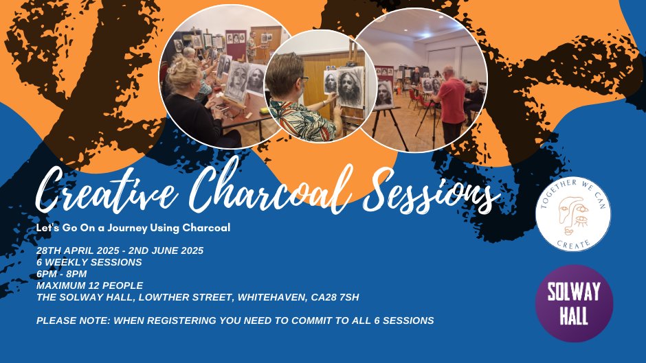 The Solway Hall (@thesolwayhall) on Twitter photo Join us for a new project with <a href="/twccreateart/">Together We Can Create</a> starting on the 28th April 2025 - Creative Charcoal Sessions - for 6 weeks, please note: you must commit to attending all sessions, this is fully funded, for more info please visit: eventbrite.co.uk/e/lets-go-on-aβ¦ Join us for a new project with <a href="/twccreateart/">Together We Can Create</a> starting on the 28th April 2025 - Creative Charcoal Sessions - for 6 weeks, please note: you must commit to attending all sessions, this is fully funded, for more info please visit: eventbrite.co.uk/e/lets-go-on-aβ¦