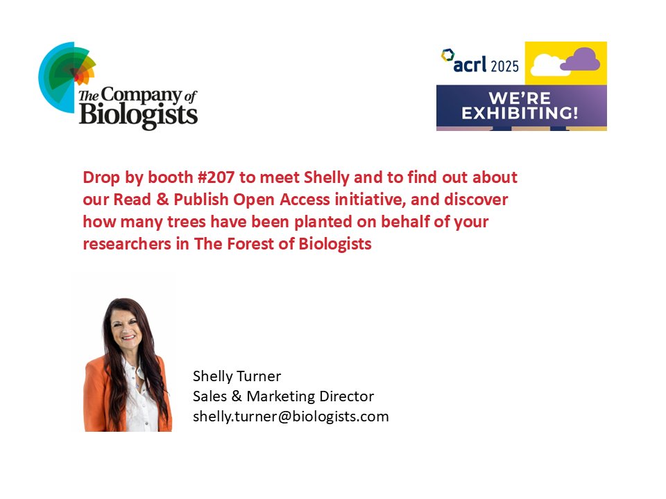 We will be exhibiting at the <a href="/ALA_ACRL/">ACRL</a> 2025, 2-5 April 2025 in Minneapolis, USA. Contact Shelly Turner
<a href="/shellyt2101/">Shelly Turner</a> if you would like to arrange a meeting or visit the booth to say hello. #ACRL2025
For more information on how we work with libraries, visit biologists.com/library-hub