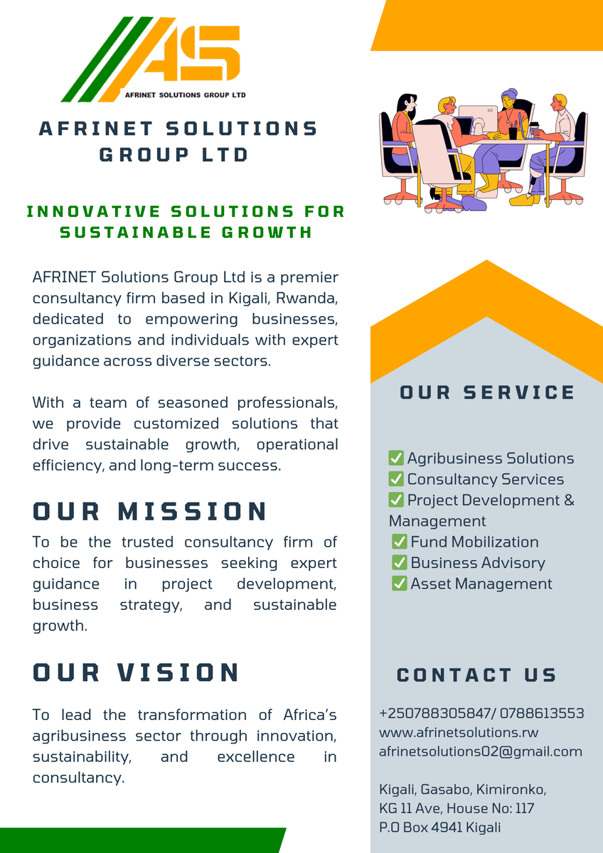 AFRINET Solutions Group – Your Trusted Partner in Growth! Since 2020, we've been delivering expert consultancy to businesses, organizations &amp; individuals, providing tailored solutions for sustainable growth, efficiency &amp; success.
Let’s grow together!