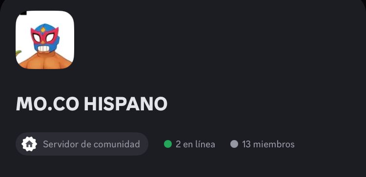 Hemos creado un discord para la comunidad de Moco hispano, para estar todos comunicados y poder completar misiones juntos.

Además puede ser de ayuda para enviar invitaciones a gente que aún no puede jugar.

#moco #joinmoco #moconews