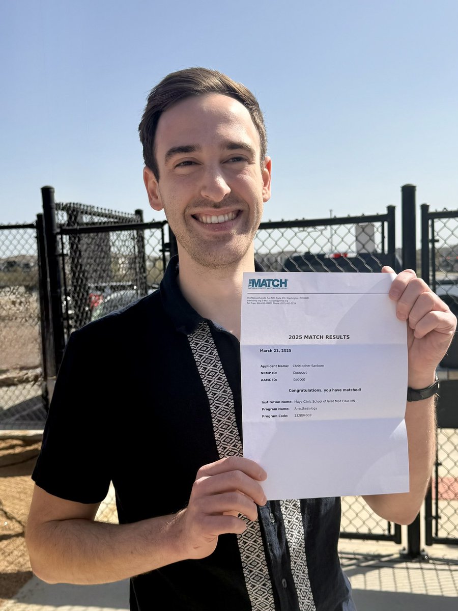 Very proud of my brother who matched to <a href="/MayoAnesthesia/">Mayo Clinic Department of Anesthesiology</a> for residency! Next stop winter coat shopping!