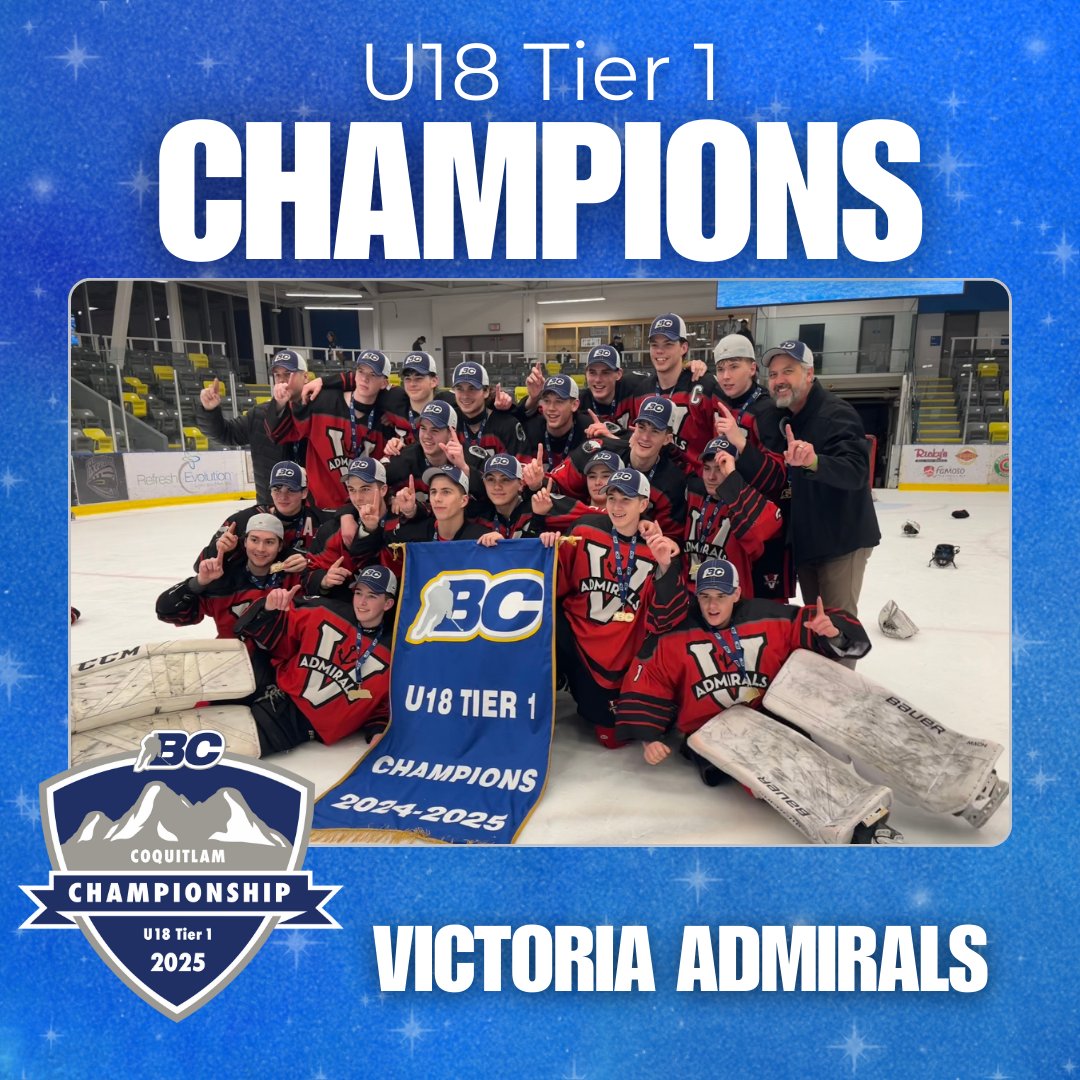 #BCHChampion 🏆

Congrats to the Victoria Admirals on winning the U18 Tier 1 Championship!