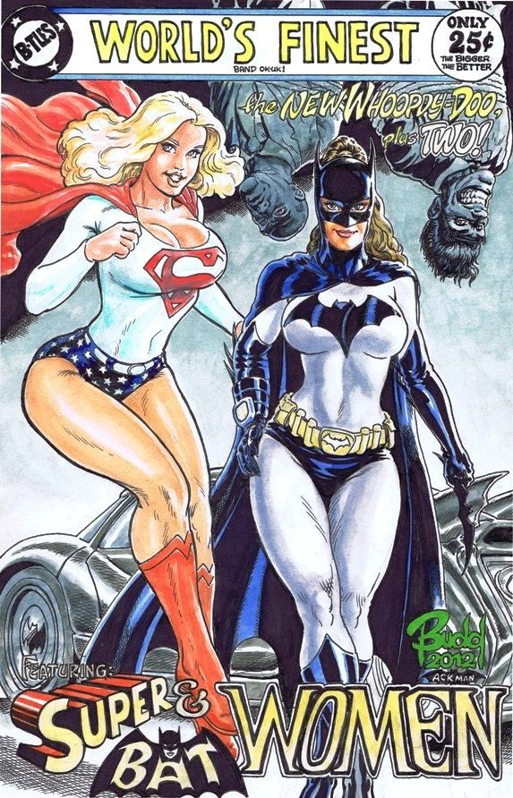 iamluke85's tweet photo. #supergirl &amp; #batgirl artwork by #BuddRoot https://t.co/elUt0vjrHK