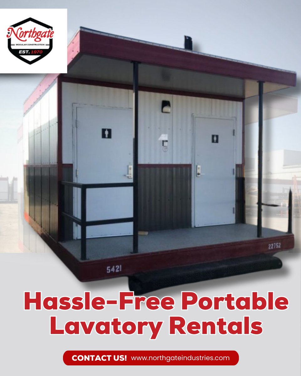 Northgate_Ltd's tweet image. No stress, no mess—just reliable portable lavatory rentals for your worksite or event! 🚽💧
Ensure comfort and hygiene with our hassle-free solutions. Reserve yours today!

#PortableLavatories #SanitationMadeEasy #EventRestrooms #CleanConvenience #NorthgateIndustries