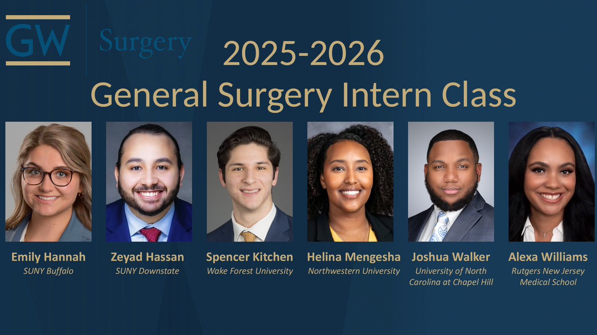 GW Surgery (@gwsurgery) on Twitter photo We are so excited to welcome the newest members of our <a href="/GWSurgery/">GW Surgery</a> family, our AMAZING interns! We can’t wait for you to begin your surgical careers with us!! Meet Emily, Zeyad, Spencer, Helina, Joshua, and Alexa! #GWProud #InternSquad #MatchDay2025 #GenSurgMatch2025 We are so excited to welcome the newest members of our <a href="/GWSurgery/">GW Surgery</a> family, our AMAZING interns! We can’t wait for you to begin your surgical careers with us!! Meet Emily, Zeyad, Spencer, Helina, Joshua, and Alexa! #GWProud #InternSquad #MatchDay2025 #GenSurgMatch2025