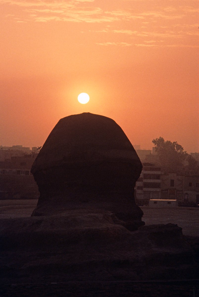 Photo by Santha Faiia taken from behind the head of the Great Sphinx at dawn on the Spring Equinox a few years back.