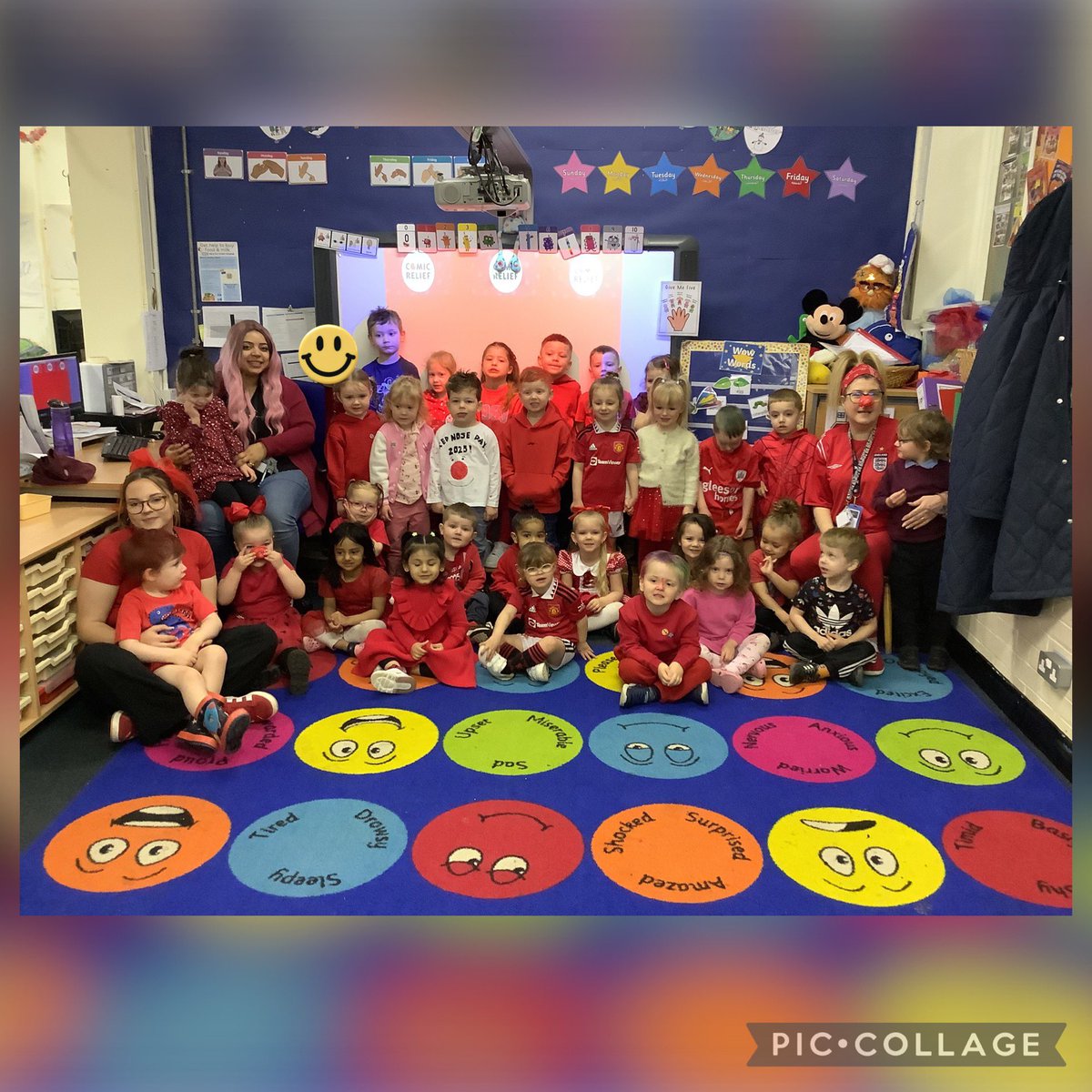 StradbrokeFS's tweet photo. Red Nose Day/Comic Relief 2025. 🔴 Well done everyone some amazing crazy hair dos. Nursery AM &amp; PM @StradbrokePri @mr__mills https://t.co/XHcMFdBQ07