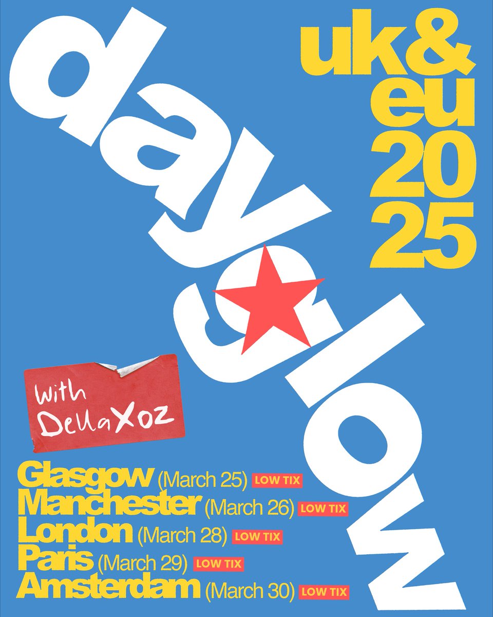 Dayglow (@dayglowband) on Twitter photo TOUR STARTS IN ONE WEEEEEK SO STOKED💥 WHAT DO YOU WANT ON THE SETLIST IN YOUR CITY !!!???
TIX IN BIO SEE YOU THERE🫶
dayglowband.com/tour/#/
<a href="/dellaxoz/">🇨🇩D£LLA BILL$</a> TOUR STARTS IN ONE WEEEEEK SO STOKED💥 WHAT DO YOU WANT ON THE SETLIST IN YOUR CITY !!!???
TIX IN BIO SEE YOU THERE🫶
dayglowband.com/tour/#/
<a href="/dellaxoz/">🇨🇩D£LLA BILL$</a>