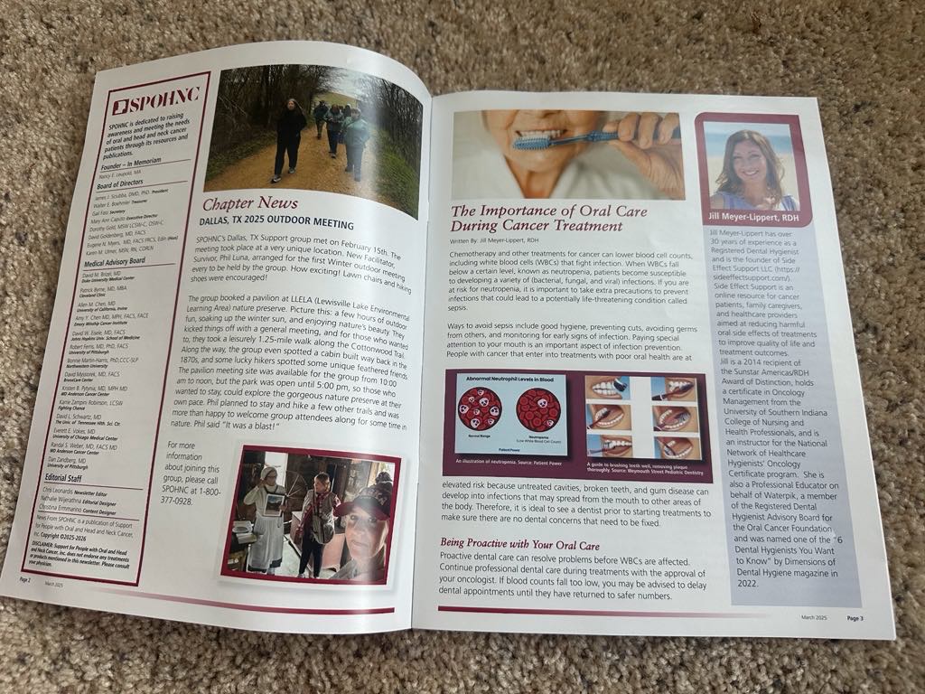 A hard copy of the latest SPOHNC newsletter just arrived in my mailbox. 🙌<a href="/spohnc_1/">Support For People With Oral, Head And Neck Cancer</a> is a GREAT resource for those who face a cancer diagnosis and for healthcare providers!  Learn more and join their mailing list at spohnc.org