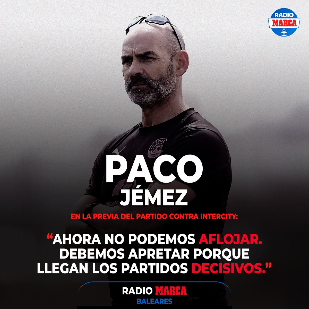 🩵 𝐉𝐄́𝐌𝐄𝐙 𝐍𝐎 𝐀𝐅𝐋𝐎𝐉𝐀 🩵

🗣️ El técnico de la <a href="/ibizaud/">UD Ibiza 🩵</a> <a href="/PacoJemezCoach/">PacoJemezCoach</a> aboga por retomar la senda de la victoria en #PrimeraRFEF ante <a href="/CFIntercity/">𝗖𝗙 𝗜𝗡𝗧𝗘𝗥𝗖𝗜𝗧𝗬</a>