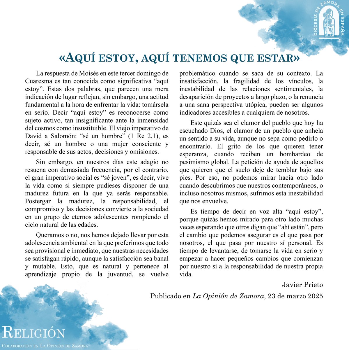 diocesiszamora's tweet photo. 🖊️#DandoPalabra

Dos invitaciones a pensar y reflexionar para este III Domingo de Cuaresma. https://t.co/i7gfC6m4PJ