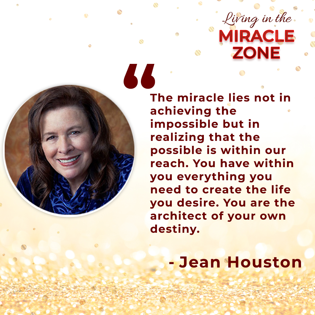 MiraclesYear's tweet image. This week's guest, Dr. @JeanHouston, shares with us the strange phenomenon that happens when you commit to a greater purpose—and how the universe starts conspiring in your favor.🤩

👉Tune in here: youtube.com/watch?v=Qmyopd…