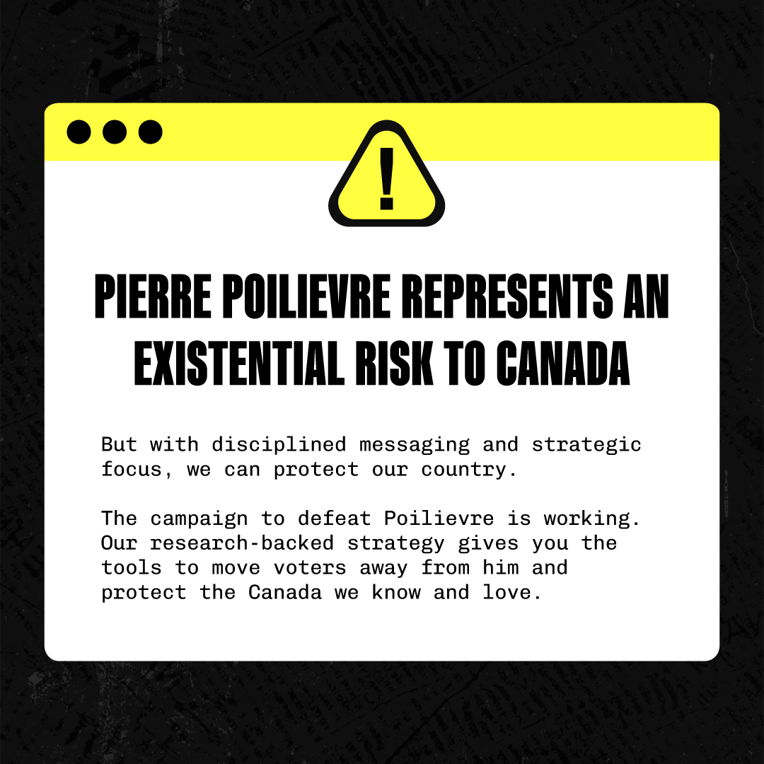 Protect__Canada's tweet photo. Protecting Canada has been mounting a strategic defense of Canadian values against the unchecked right-wing conservative surge, and it’s working.

Uncover a data-driven roadmap that lays out the strategy to stop Poilievre.

https://t.co/3Cz8wbaQOD 
#Cdnpoli #NeverPoilievre https://t.co/j8aESQpj3S