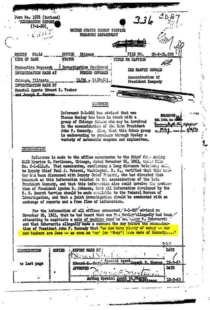 JCConradson's tweet image. The only question now is who was leading/directing the "rogue faction" within the CIA that orchestrated JFKs assassination.

Based on what's coming out, it's not looking great for "our greatest ally"... 

🚨Unredacted Church Committee Exposes CIA's Secret Role in Atmoic Weapons…