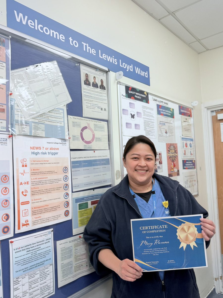 Congratulations to Abby from LL ward for successfully completing the Ward Dementia Specialist Training Programme with DCT! Our first Ward Dementia Specialist! #aspirational #expert <a href="/ImperialPeople/">Imperial People 💙</a>