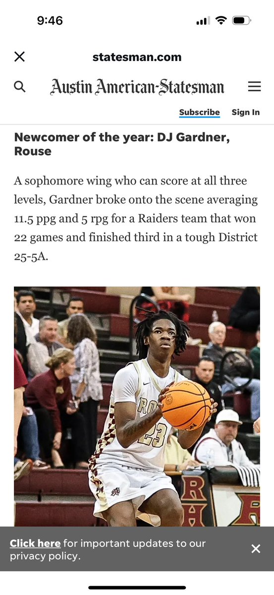 D'Andre Gardner (@dandre_gardner1) on Twitter photo Blessed to be announced as, Austin Statesman Newcomer of the year ! #AGTG <a href="/RouseBasketball/">Rouse Basketball</a> <a href="/JamalSheadElite/">Jamal Shead Elite (JSE)</a> Blessed to be announced as, Austin Statesman Newcomer of the year ! #AGTG <a href="/RouseBasketball/">Rouse Basketball</a> <a href="/JamalSheadElite/">Jamal Shead Elite (JSE)</a>
