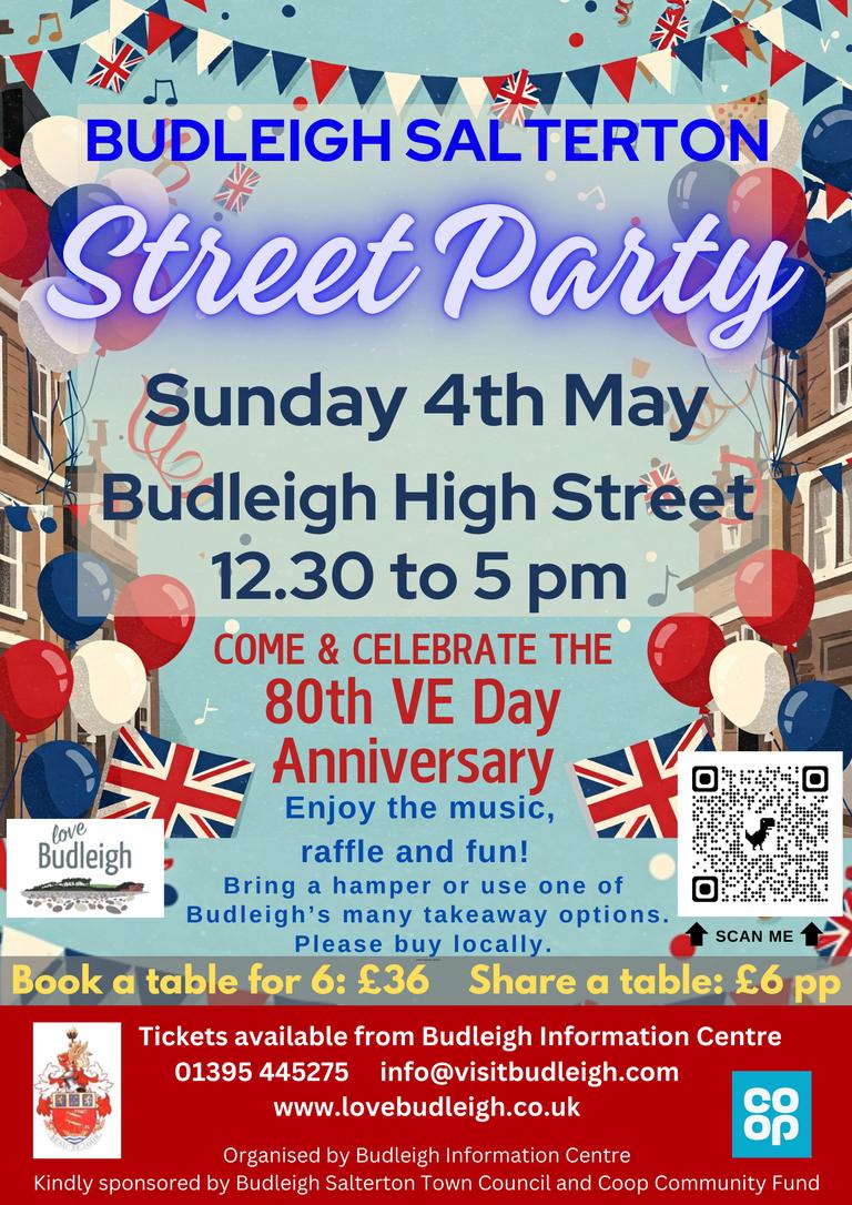 spitfiresparkle's tweet photo. Delighted to be performing for the BUDLEIGH SALTERTON V.E DAY 80th ANNIVERSARY STREET PARTY on SUNDAY 4th MAY!  Bring your dancing shoes - it's going to be a SUPER DAY!  INFO on poster or visit: https://t.co/AvMnsieiKI  🎵🇬🇧 #VEDAY2025 https://t.co/NNbYjpv4Bu