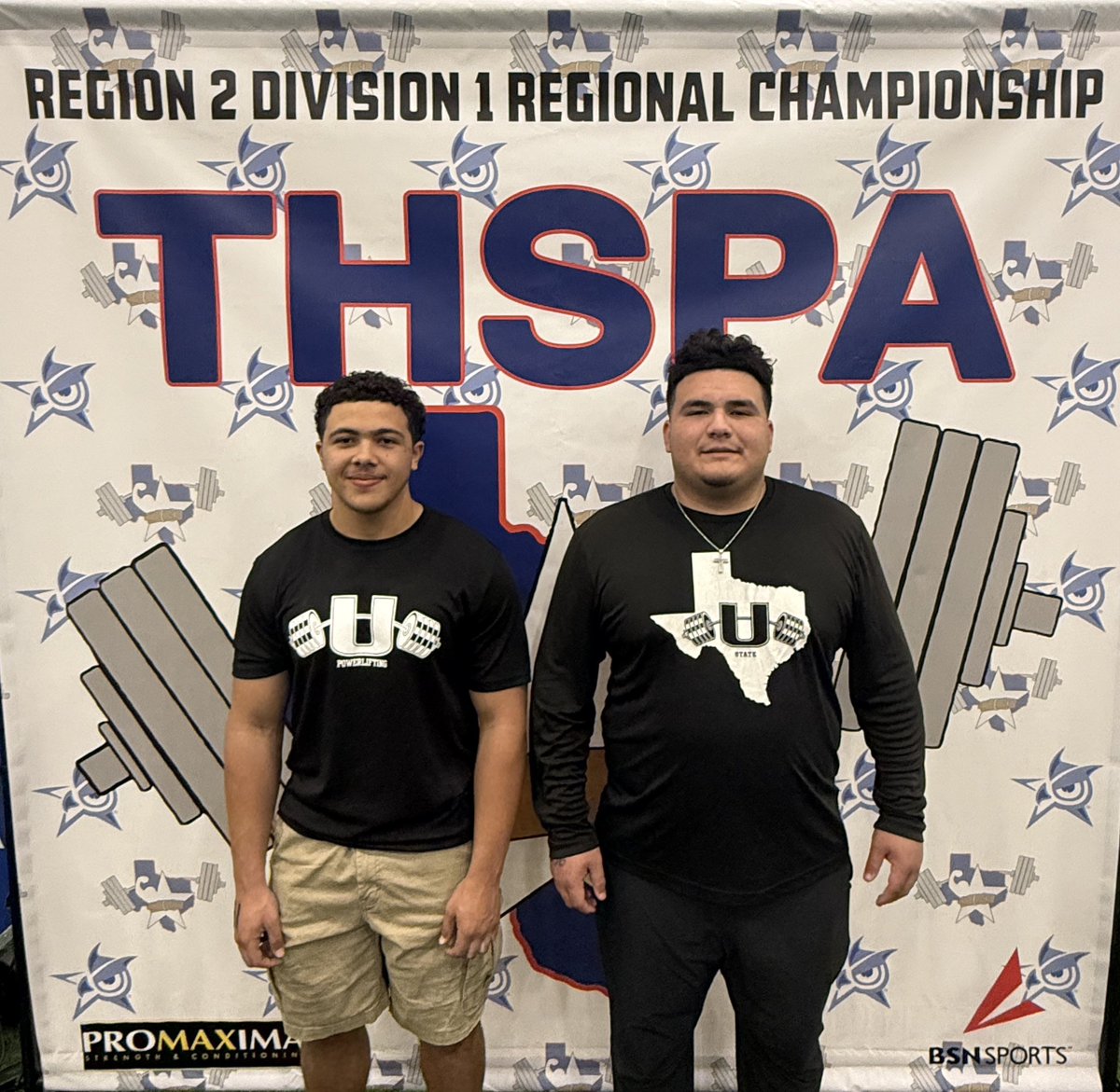 Good luck to Carlos Navarro-Saucedo and Brayden Chelmo Harrison as they travel to Abilene, TX to compete in the THSPA State Championship meet tomorrow! Go represent us strong! #StateBound #TrojanPowerlifting 🏋️‍♂️💪 #THSPA #ItsAllAboutTheU🙌