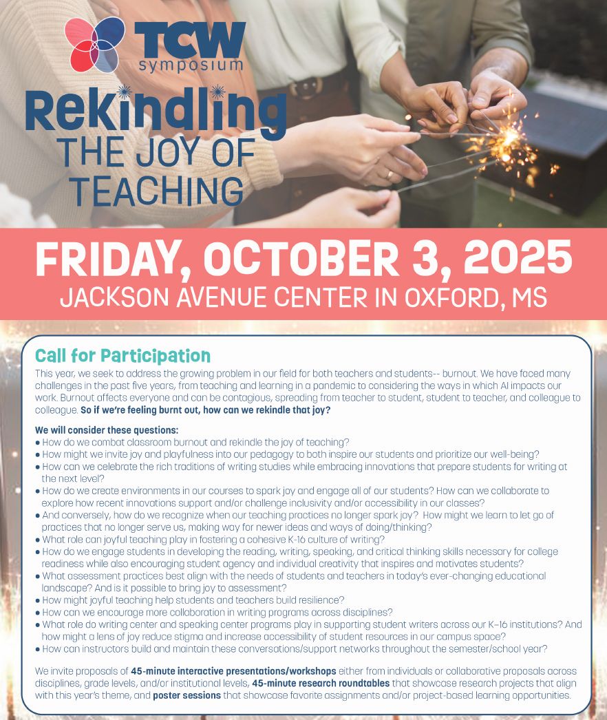 We need your great proposal ideas for TCW 2025!  Deadline is Friday, April 4th.  You can find the proposal form at tcwms.org/cfp/