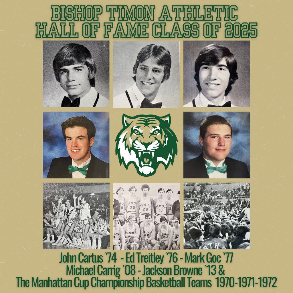 BishopTimonHigh's tweet photo. Bishop Timon is excited to announce the newest members of the Bishop Timon Athletic Hall of Fame. Join us on Saturday, May 3rd, 2025, from 6:00 - 10:00 PM to celebrate the class of 2025.
Purchase tickets and program ads today!
https://t.co/MyUT6j98vN https://t.co/JGvMlfCvTk
