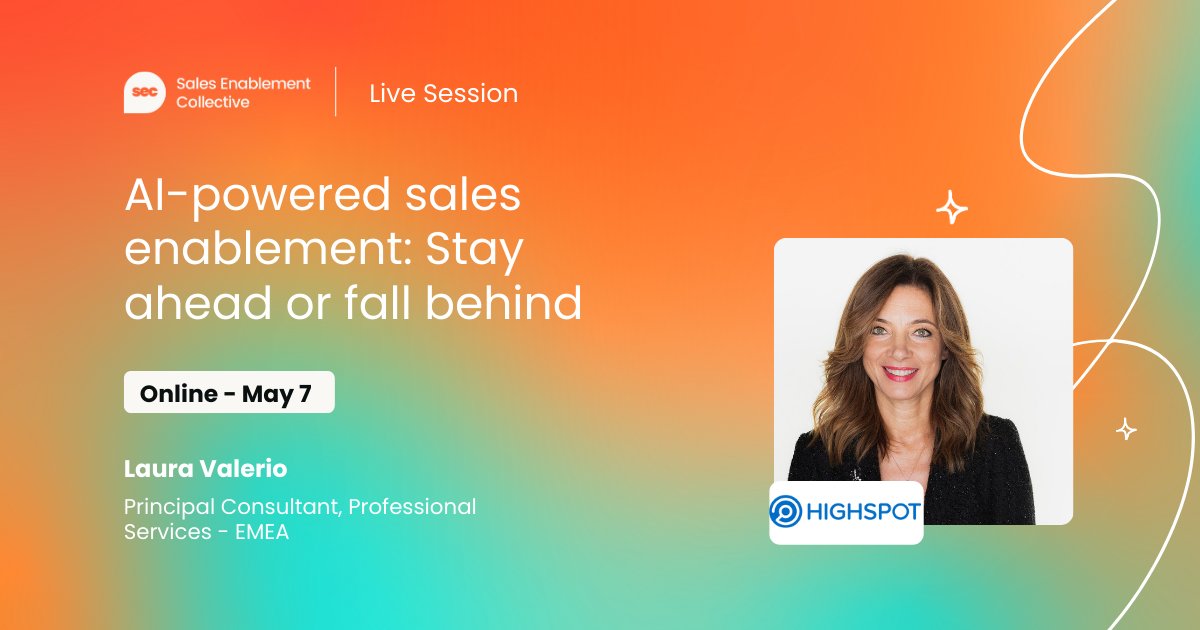 sec_collective's tweet photo. Ready to dive into AI-powered sales enablement?

Join us May 7 for AI-powered sales enablement and discover how top organizations are leveraging AI to close more deals, improve efficiency, and outperform the competition.

Register now 👉 https://t.co/a7GLEycpMW https://t.co/wVcWVFeNLl