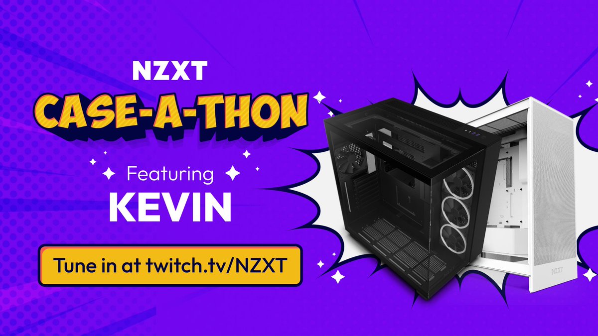 NZXT's tweet photo. 🔥 We're live with Kevin from the product team chatting all about the NZXT case lineup and giving away THREE FREE CASES to three lucky people!

Tune in to win at https://t.co/FvOe0Hxc6S #CaseAThon https://t.co/MtYJN9hlan