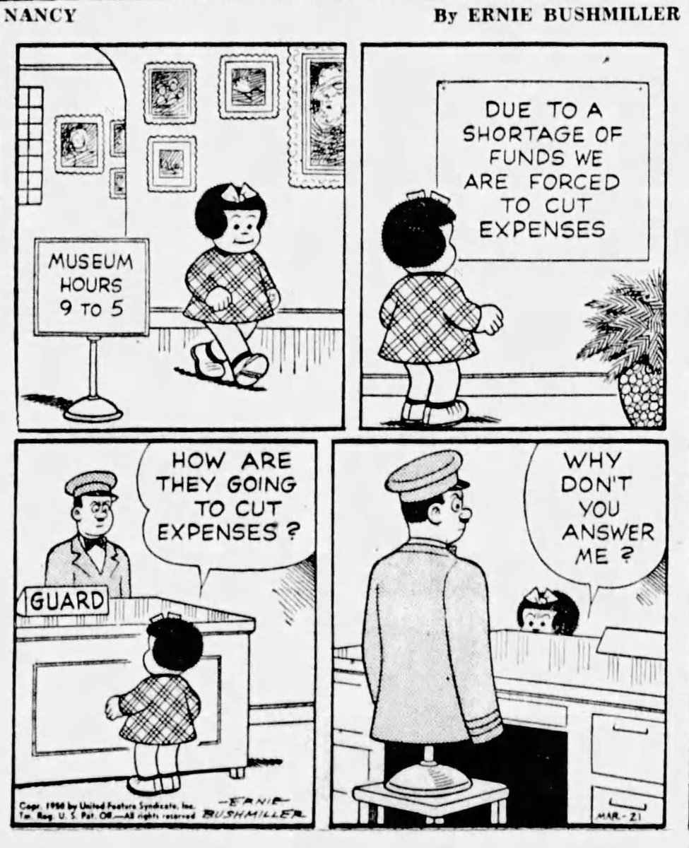 JohnnyCallicutt's tweet photo. Nancy By Ernie Bushmiller 
March 21,1950 https://t.co/9iwKEyXUMf