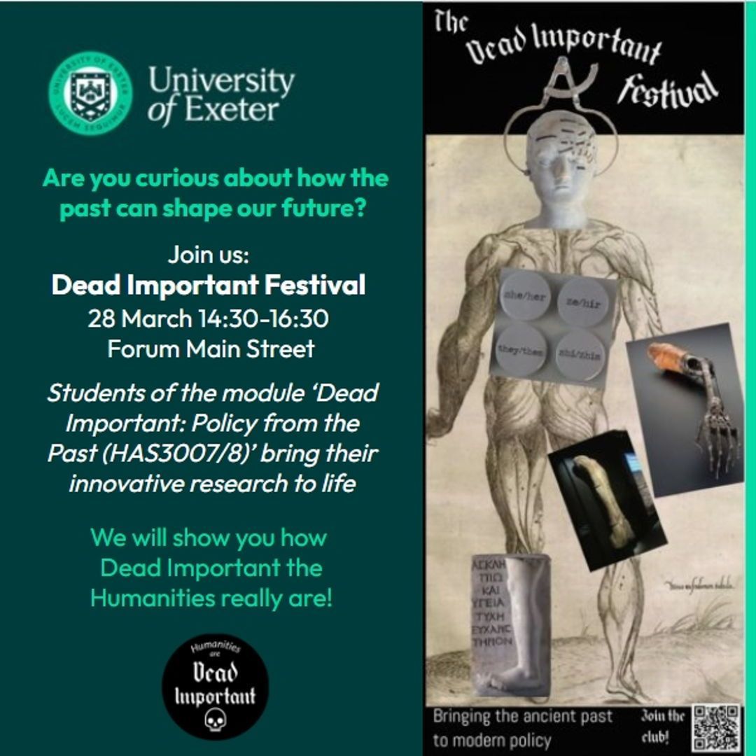 For more information on the Dead Important module:

bit.ly/4hlIGAd (HAS3008 15 Credit)

bit.ly/4hlxhjZ (HAS3007 30 Credit) 

#history #deadimportant #uniofexeter #universityofexeter