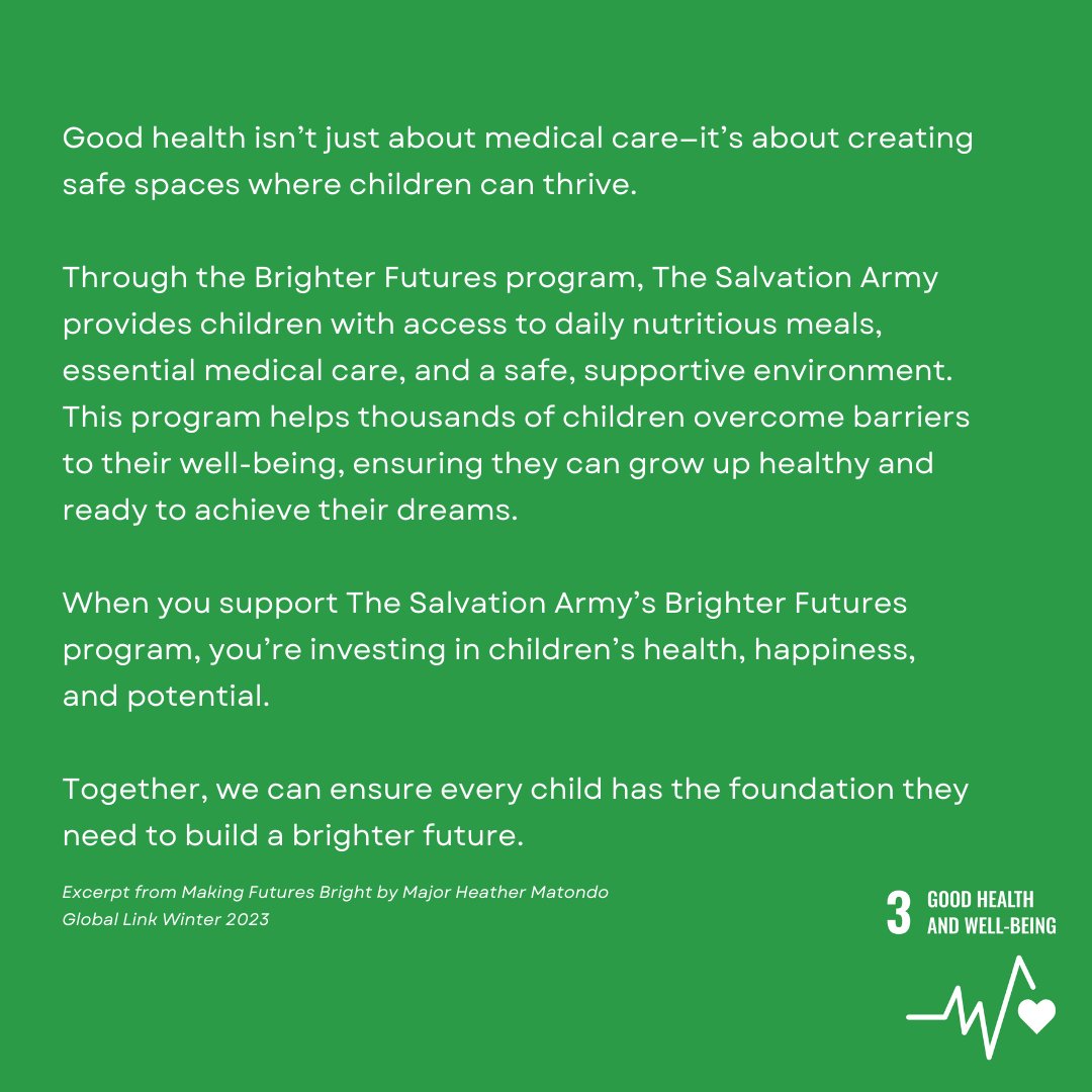 tsaedmonton's tweet image. The Salvation Army’s Brighter Futures program provides vital support to ensure children can thrive in mind, body, and spirit. 

bit.ly/sabrighterfutu… 

#ThriveTogether #EmpowerYouth #PositiveImpact #CommunityCare #MentalHealthMatters #TheSalvationArmy #SDG3