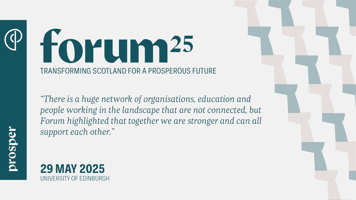 Forum is truly cross-sector, a place where the best minds in the economy gather under one roof to share knowledge, ideas and views, and build powerful connections.

Secure your place at Scotland's economic conference: prosper.scot/events/forum25/
#ProsperForum25