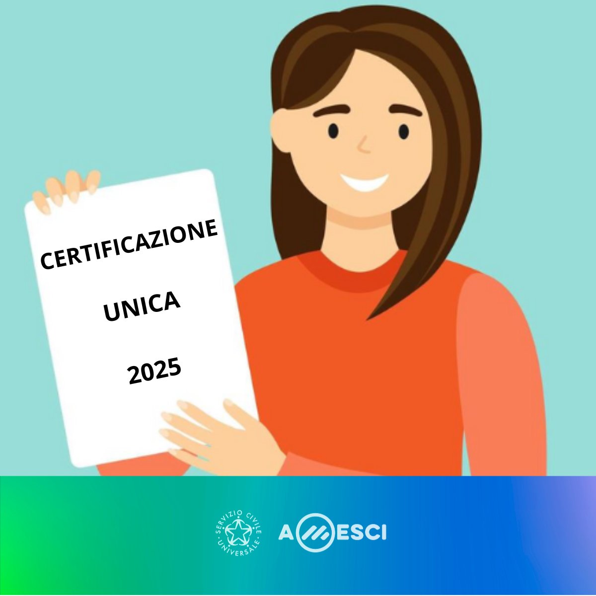 📌Certificazione Unica 2025

Se hai fatto #serviziocivile nel 2024 al link 🔗 bit.ly/4kMb1Ti troverai tutte le informazioni per scaricarla autonomamente.