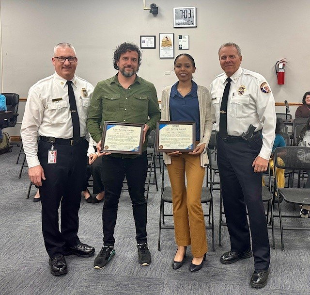 The term "hero" is thrown around a lot but here are 2 true heroes.  These two voluntarily put their lives in danger by going onto a frozen pond to save a boy, who they did not know, who had fallen through the ice.  Their bravery and quick thinking saved a life that day.