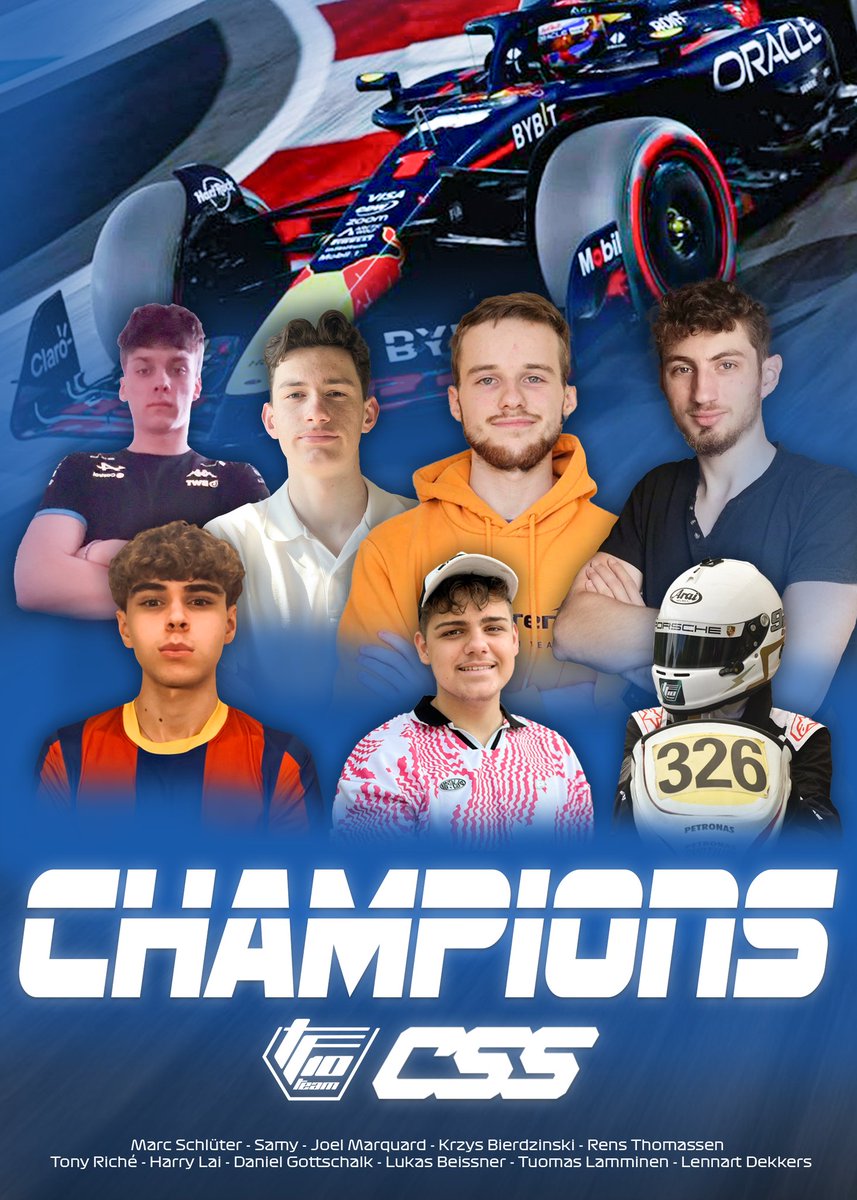 Team TF10 Esports (@teamtf10) on Twitter photo ๐ CSS PC CHAMPIONS ๐
๐พ We close F1 24 on PC with our first <a href="/competitivessf1/">Competitive Speed Series</a> title after a massive season for the whole team!
๐ช๐ฝWe will be back next game fighting for more trophies as always!
#FullTF10 ๐ CSS PC CHAMPIONS ๐
๐พ We close F1 24 on PC with our first <a href="/competitivessf1/">Competitive Speed Series</a> title after a massive season for the whole team!
๐ช๐ฝWe will be back next game fighting for more trophies as always!
#FullTF10