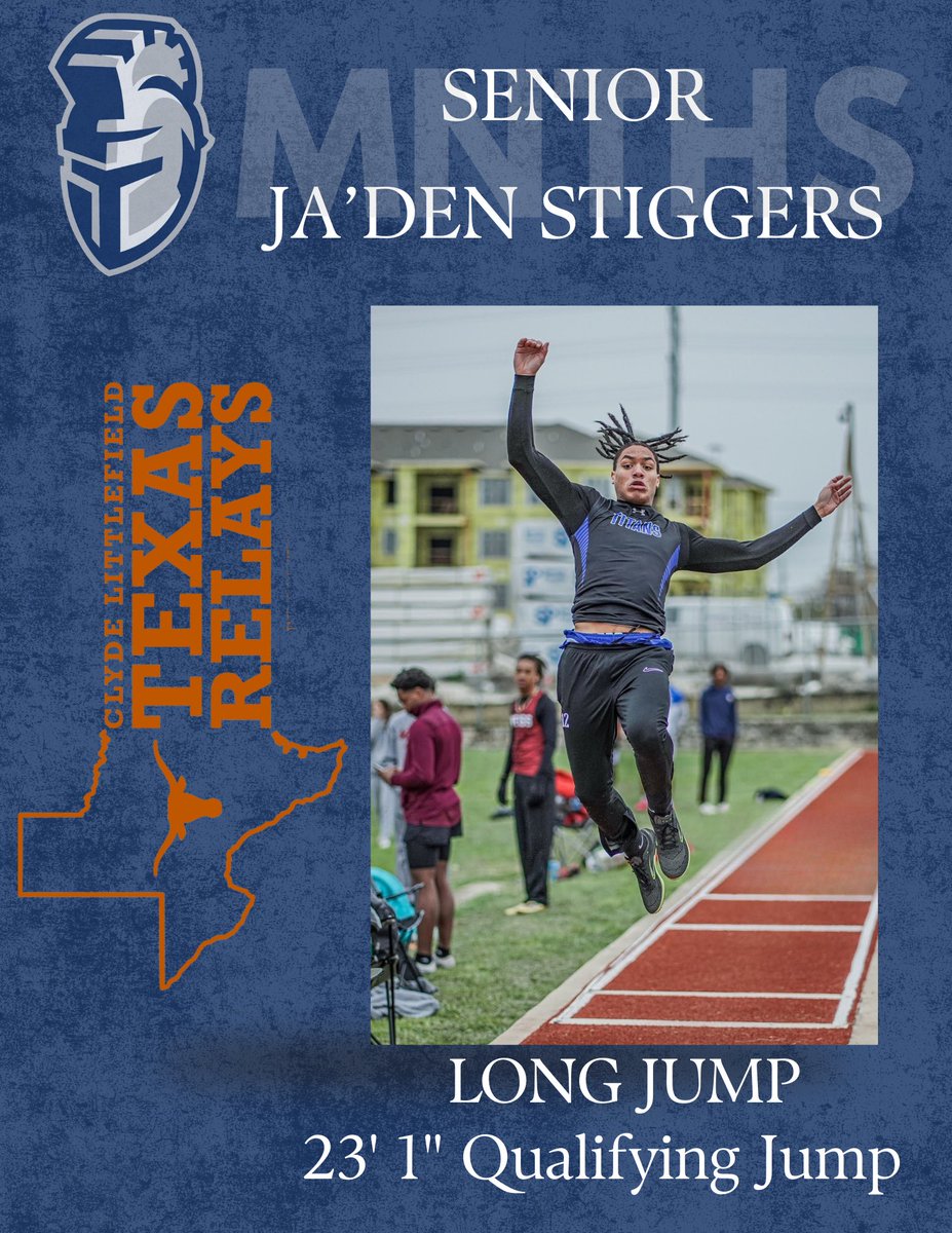 TJ Goaley (@coachgoaley3) on Twitter photo For the first time in <a href="/NTtitantrack/">MNTHS_Track+Field</a> history, we will be represented on one of the biggest stages in track, Texas relays, next week! We are exceedingly proud of these athletes and their accomplishments! we cant wait to see them on the big stage next week! #BlueWave For the first time in <a href="/NTtitantrack/">MNTHS_Track+Field</a> history, we will be represented on one of the biggest stages in track, Texas relays, next week! We are exceedingly proud of these athletes and their accomplishments! we cant wait to see them on the big stage next week! #BlueWave