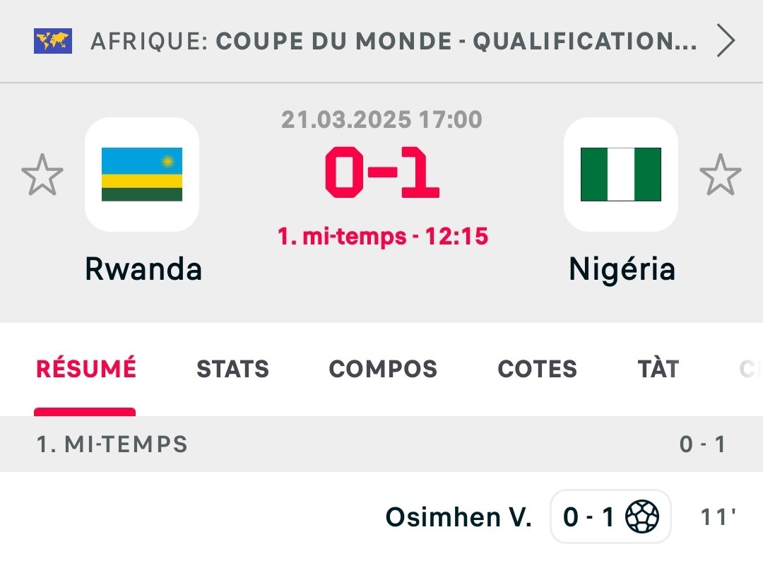 MagicPronos26's tweet photo. ✅ PARI 1 VALIDÉ EN 12 MINUTES ! ✅
🔥 Nigeria assure en 1ère MT, on valide la cote à 1.67 !
💰 Banqueroll : 16.70€
📢 Prochain pari bientôt, restez prêts !
#TeamParieur #Objectif200 #PronoValidé #Foot https://t.co/NA89BXchVh