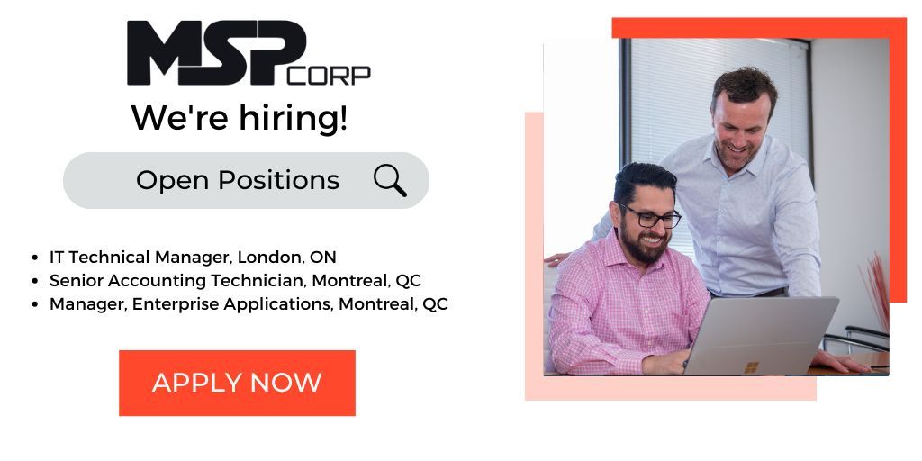 🌟 We're hiring! Join our team and make a difference!  If you’re passionate about technology and looking for exciting opportunities, visit our website to explore available positions.
Spread the word and tag someone who would be a great fit! 👇 
buff.ly/IAenJUs 
#MSPCorp
