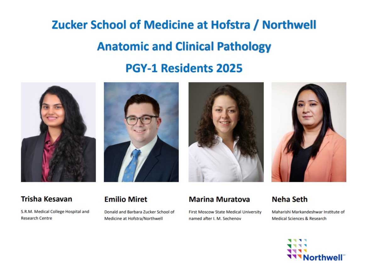 ZuckerPathRes's tweet image. #PathMatch2025
We are thrilled to introduce our incoming PGY1 residents!