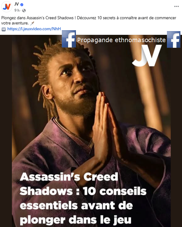ethnomasochisme's tweet photo. Le site Jeuxvideo .com qui fait de la pub à outrance pour ce jeu woke.
#Ubisoft
#BoycottUbisoft
#BoycottAssassinCreedShadows
#AssassinCreed
#AssassinCreedShadows
#Wokisme
#Woke
#StopWokisme https://t.co/QAQtAQsFEn