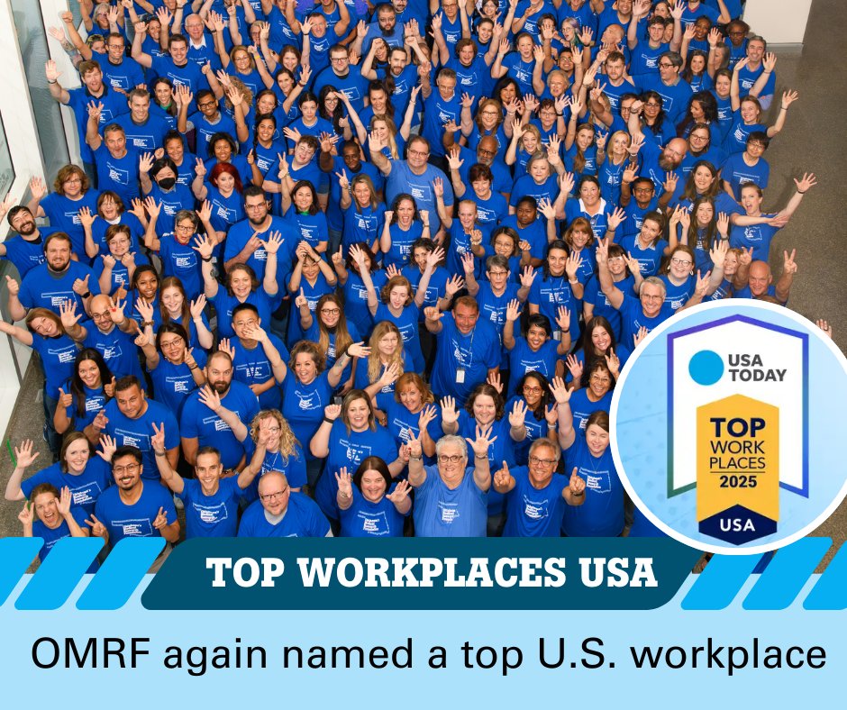 OMRF's tweet photo. OMRF is on top again! We have been named a national top workplace in our category for the 12th year in a row! 🏆

https://t.co/iEsGAxlBuk https://t.co/0WAErhh3HT