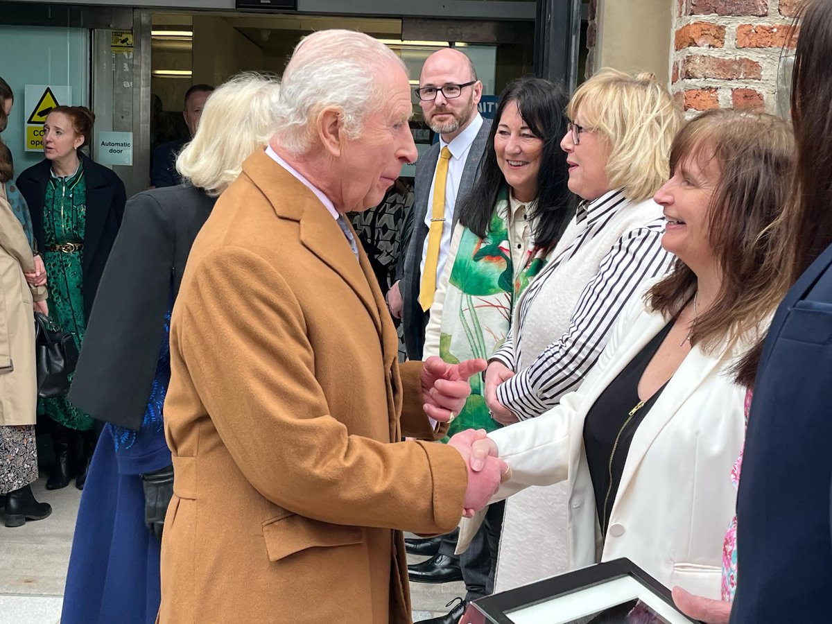 SuzyParks1's tweet photo. Fab morning in Banbridge for visit by the King  and Queen! Delighted to be introduced! https://t.co/cxSWQtfO9d