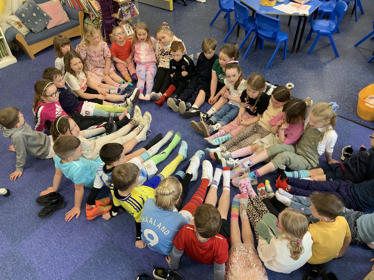 Year 1 came in odd socks today to recognise World Down Syndrome Day. We created our own socks and enjoyed an odd sock biscuit. <a href="/DSAInfo/">Down's Syndrome Association</a>