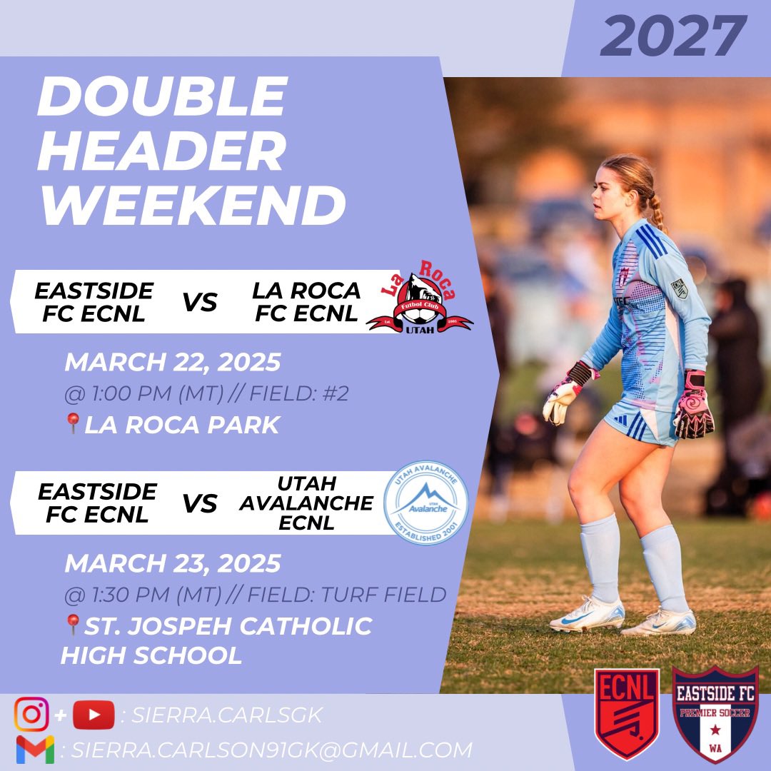 Sierra Carlson | ECNL 2027🧤 (@sierra_carlsgk) on Twitter photo Heading down to Utah this weekend for 2 competitive games!
<a href="/UtahWSoccer/">Utah Women's Soccer</a> <a href="/USUSoccer/">USU Soccer</a>
<a href="/ECNLgirls/">ECNL Girls</a> <a href="/WestCoastGK/">West Coast GK</a> <a href="/PrepSoccer/">Prep Soccer ⚽️</a>
<a href="/TopDrawerSoccer/">TopDrawerSoccer</a> <a href="/ImYouthSoccer/">ECNL/GA/Recruiting/College Soccer</a>
<a href="/TheSoccerWire/">SoccerWire</a> <a href="/ugkalliance/">@unitedgkalliance</a> Heading down to Utah this weekend for 2 competitive games!
<a href="/UtahWSoccer/">Utah Women's Soccer</a> <a href="/USUSoccer/">USU Soccer</a>
<a href="/ECNLgirls/">ECNL Girls</a> <a href="/WestCoastGK/">West Coast GK</a> <a href="/PrepSoccer/">Prep Soccer ⚽️</a>
<a href="/TopDrawerSoccer/">TopDrawerSoccer</a> <a href="/ImYouthSoccer/">ECNL/GA/Recruiting/College Soccer</a>
<a href="/TheSoccerWire/">SoccerWire</a> <a href="/ugkalliance/">@unitedgkalliance</a>
