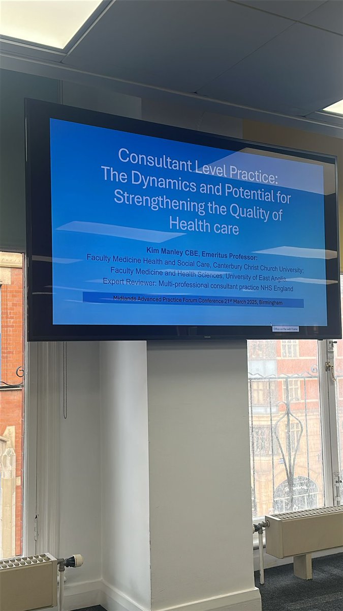 Our last session of the day ☹️ is from Prof Kim Manley who is explaining consultant level practice to us. Amazing potentials for us to strengthen quality in healthcare. #advanced #consultant