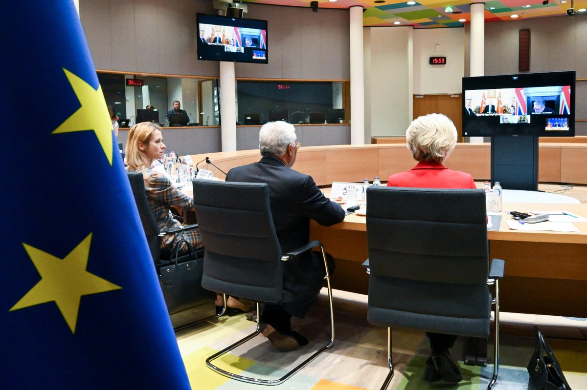 In this critical period for international security, cooperation with global partners is crucial.  

Together with <a href="/vonderleyen/">Ursula von der Leyen</a>, I debriefed <a href="/PMofIceland/">PM of Iceland</a> Kristrún Frostadóttir, <a href="/jonasgahrstore/">Jonas Gahr Støre</a>, <a href="/RTErdogan/">Recep Tayyip Erdoğan</a> and <a href="/Keir_Starmer/">Keir Starmer</a> on the outcome of yesterday’s European Council and our
