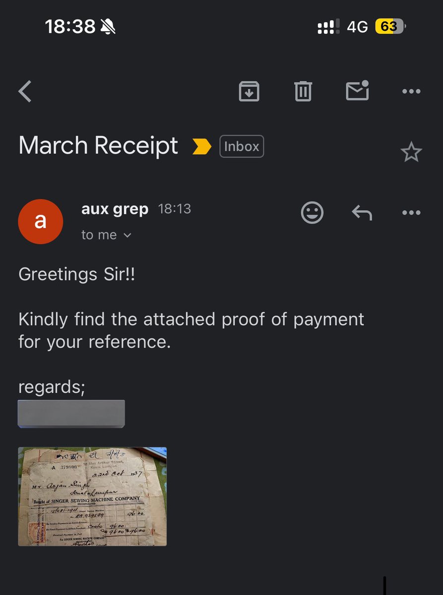 Day 1: [email] The attacker sends “receipt.jpg”with hidden malware in its metadata, posing as proof of a payment error.

Day 2: [email] Attacker sends an Excel file with a hidden macro code, 
the macro extracts the malware from “receipt.jpg” and runs it silently in memory.
