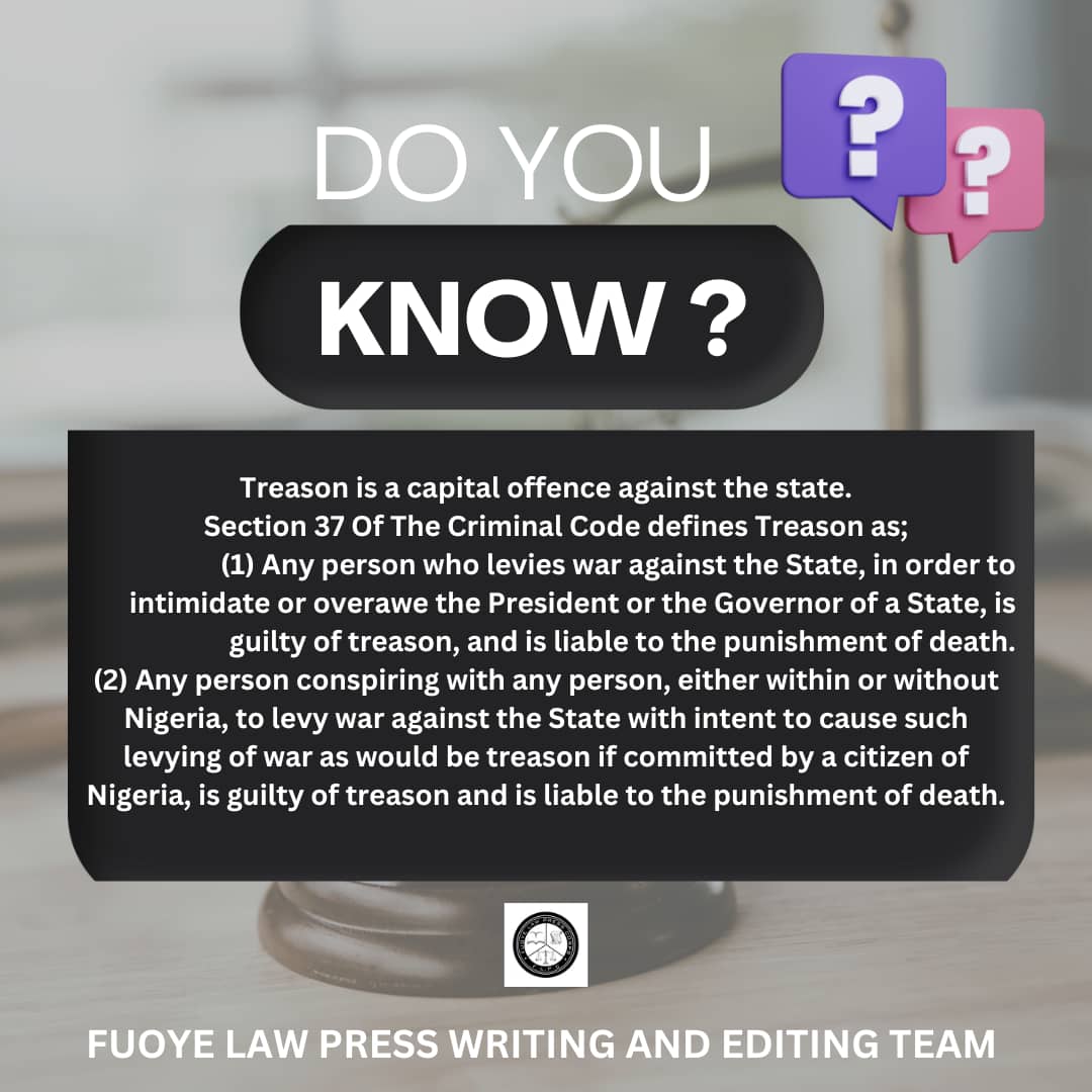 Fuoyelawpress's tweet photo. Sharpen your legal knowledge!⚔️⚖️

TGIF—What's a Friday without a trivia? 😁

Were you aware of this? Drop a comment below!

#Fridaytrivia #FridayVibes #Legalknowledge #Legalquiz #Legalfacts #knowthelaw https://t.co/wAfGye0hdA