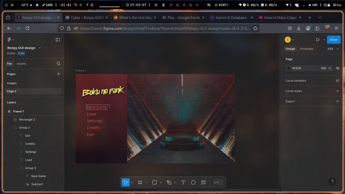 а тут gui дизайн для renpy в стиле как из игры киберпанк
#visualnovel #renpy