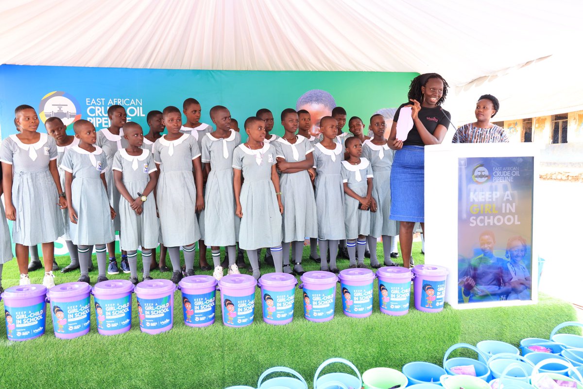 The hampers were officially handed over by our Social and Environmental Investment Manager – Matred Murungi during a ceremony held at Kabaale Public Primary School, Hoima District.

Speaking at the event, Ms. Mirungi emphasized the importance of empowering girls through