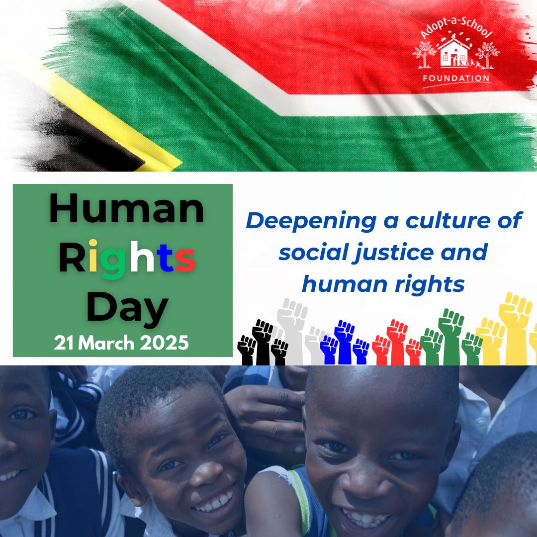 AdoptaSchoolSA's tweet image. At Adopt a School Foundation, we believe education is a fundamental human right. Every child deserves the chance to learn, grow, and succeed. Let's champion equality, justice, and opportunity for all. Quality education is empowerment. 

#HumanRightsDay #DrivingQualityEducation