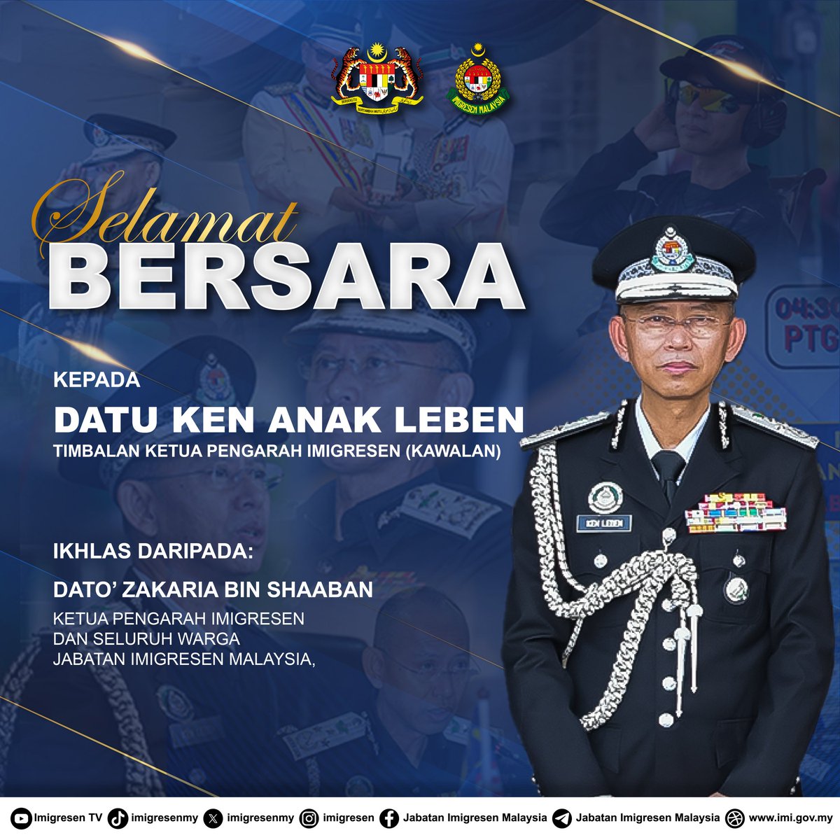 imigresenmy's tweet photo. Selamat bersara kepada YBhg. Datu Ken Anak Leben, Timbalan Ketua Pengarah Imigresen (Kawalan) dan YBrs. Dr. Anis Suhailis Binti Abdul Kadir. Kami merakamkan setinggi penghargaan dan terima kasih atas sumbangan dan komitmen mencurahkan khidmat bakti kepada jabatan dan negara. https://t.co/KqD6s4Kshe
